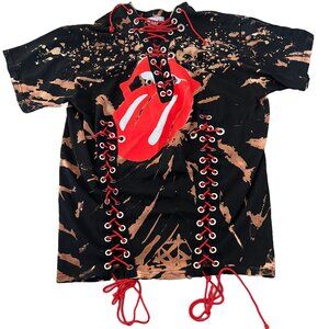 URBNVTG Women's XL Handmade in L.A. Rolling Stones Tie Dye Shirt EUC